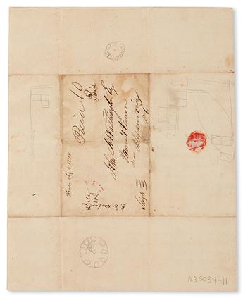 (SLAVERY AND ABOLITION--MOUNT VERNON.) WASHINGTON, JOHN AUGUSTINE. Letter from Cousin B. W. Herbert at Clay Mont to Cousin John Augusti